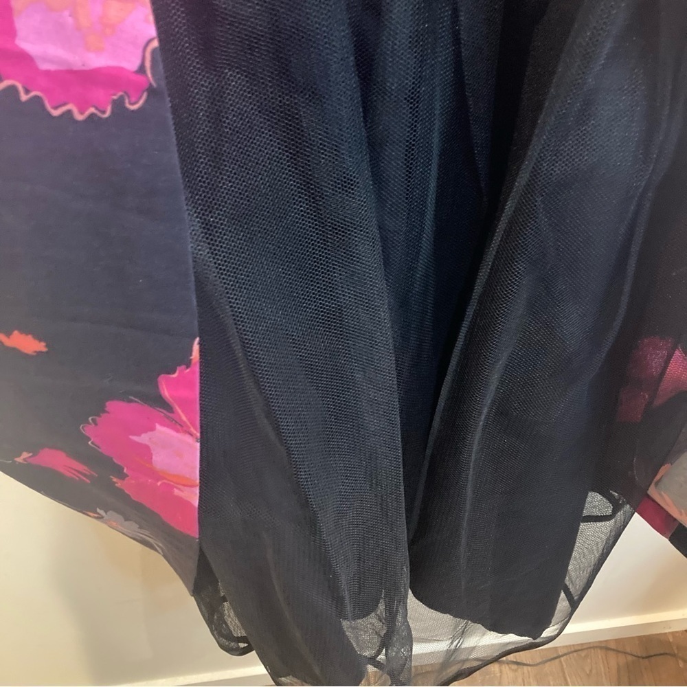 Laura Ashley Sz 14 80s Pink Black Floral Print 100% Cotton Day Dress 50s Style - Picture 6 of 11